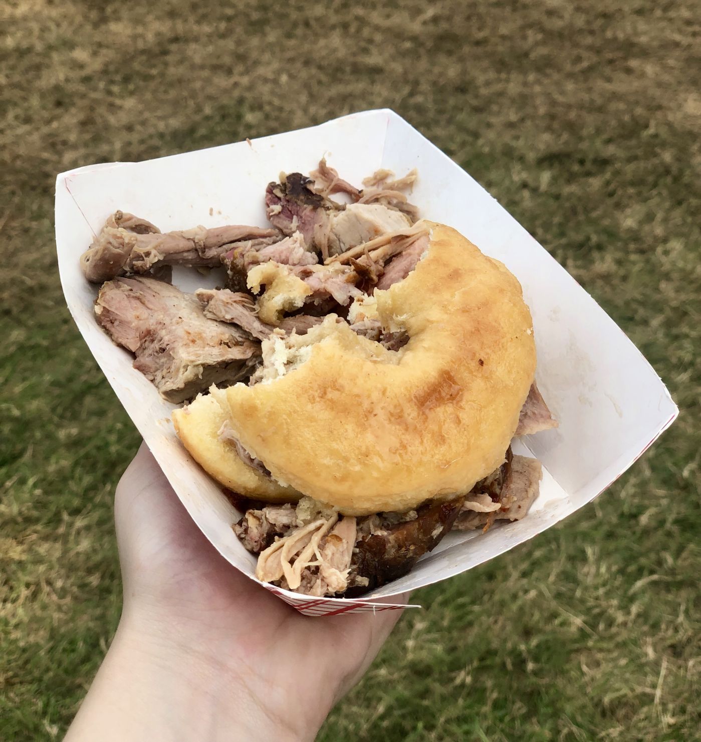 Harold's doughnuts bbq sandwich